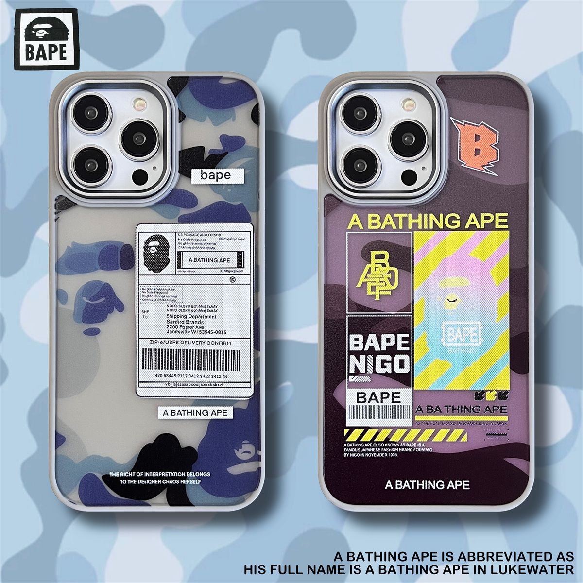 BAPE iPhone Case Street Fashion ins