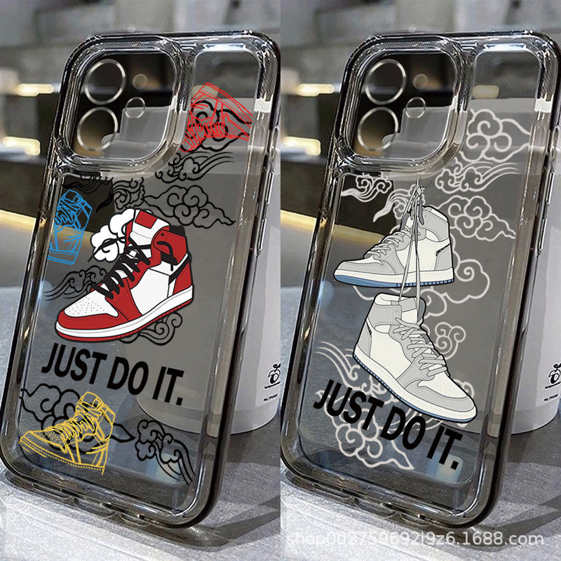 NIKE × Air Jordan 1×Just Do It Transparent Trendy Sneakers iPhone Case