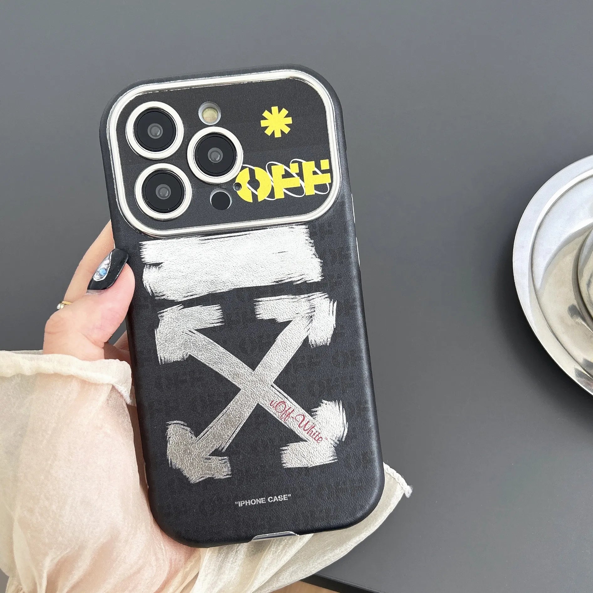 Off-White Vintage Leather iPhone Case