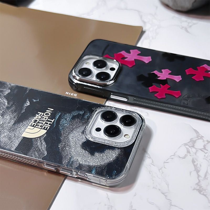 Chrome Hearts × The North Face  iphone Case Liquid Silver