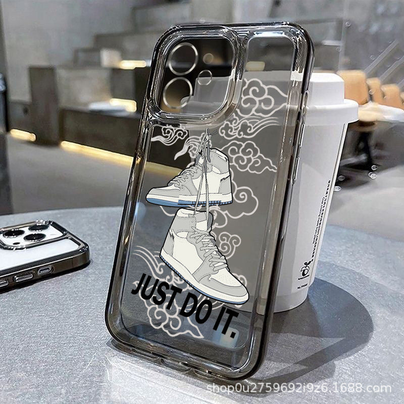 NIKE × Air Jordan 1×Just Do It Transparent Trendy Sneakers iPhone Case