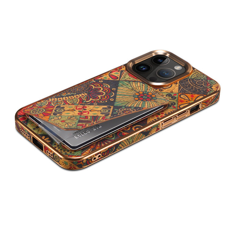 Retro Flower Series Iphone Wallet Case With Card Holder