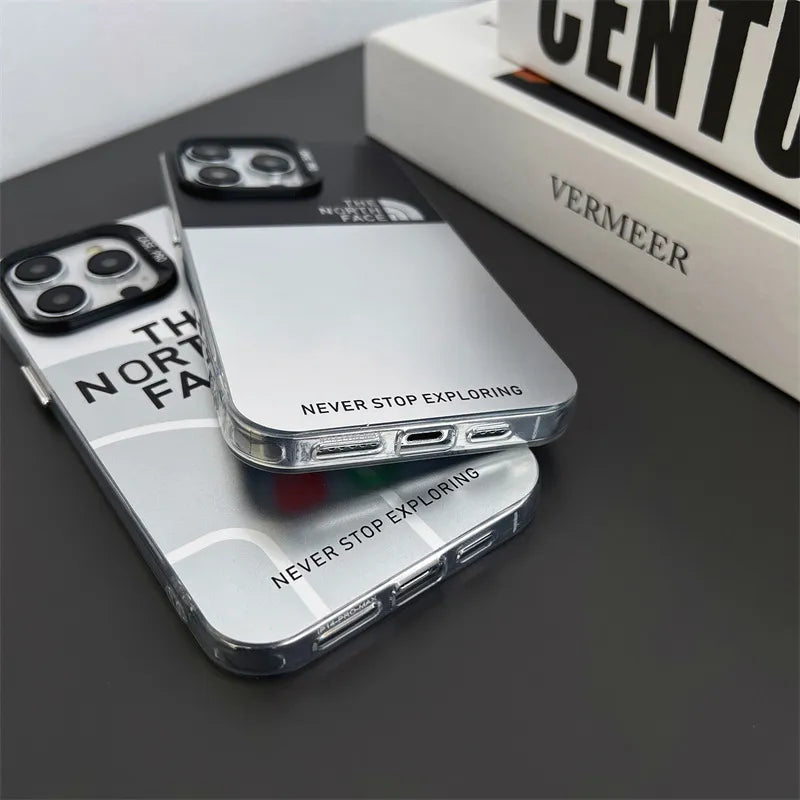 The North Face Electroplated Silver iphone Case