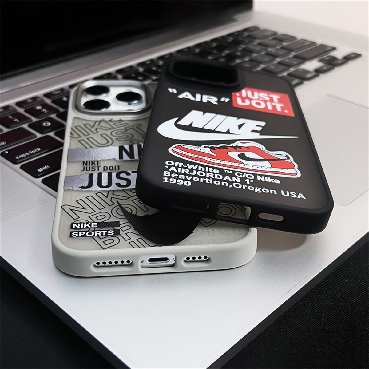 Nike × Air Jordan 1×Just Do It  iphone Case Frosted Trend Tags