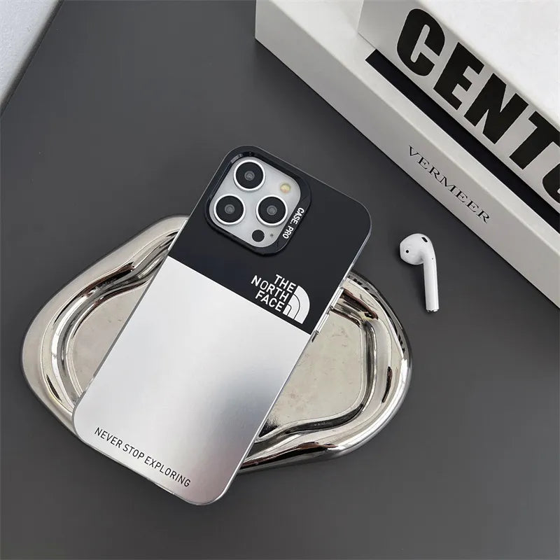 The North Face Electroplated Silver iphone Case