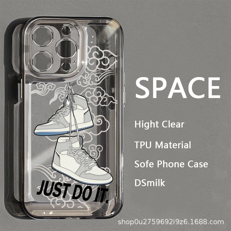 NIKE × Air Jordan 1×Just Do It Transparent Trendy Sneakers iPhone Case