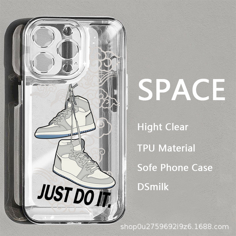 NIKE × Air Jordan 1×Just Do It Transparent Trendy Sneakers iPhone Case