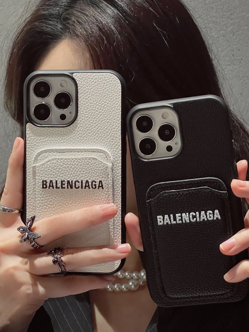 Balenciaga Leather iPhone Wallet Case