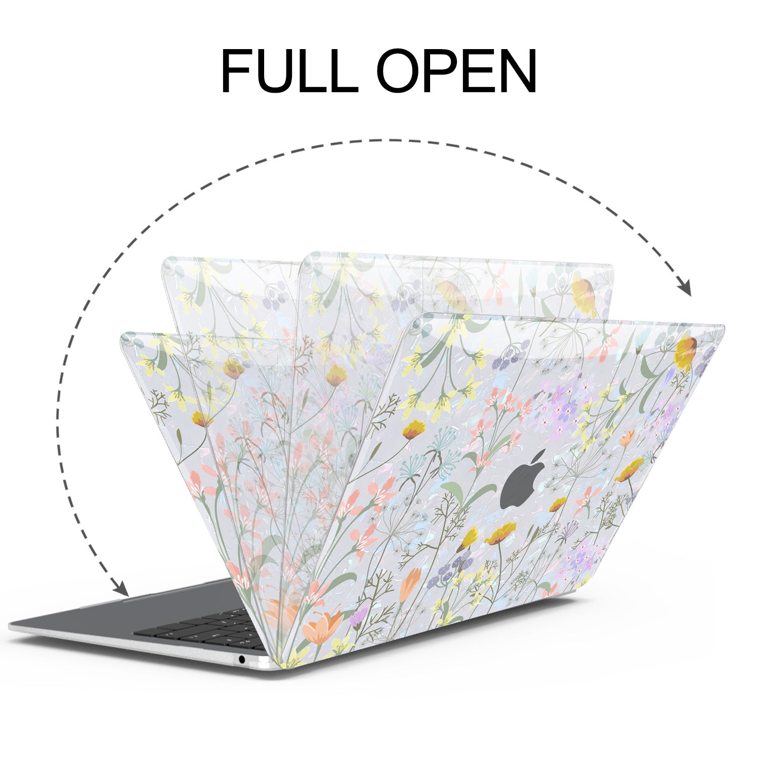 Flower Glitter Pearl Shell Macbook Case