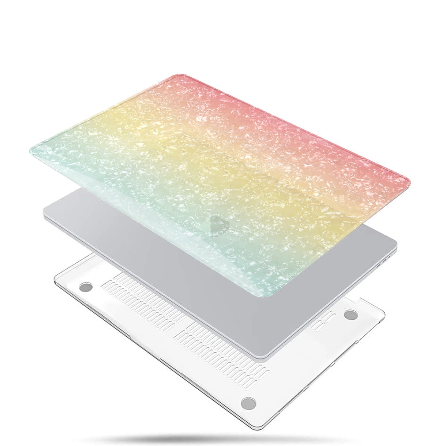 Gradient Glitter Pearl Shell Macbook Case