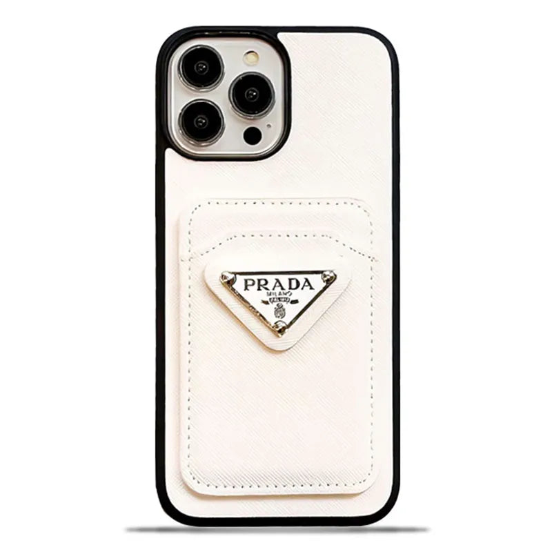 PD Acrylic Metal Triangle Label PR iPhone Wallet Case