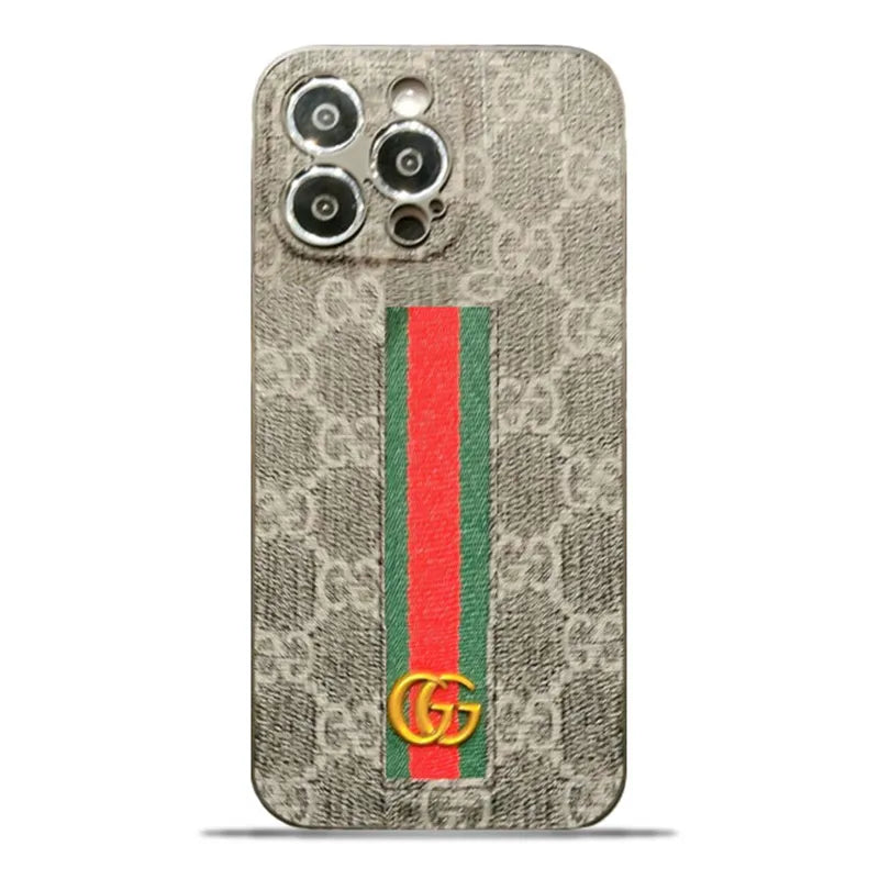 GG Luxurious Leather iPhone Case