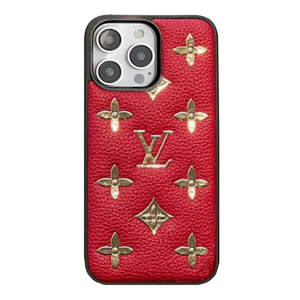 Monogram L Vintage Leather iPhone Case-Flash