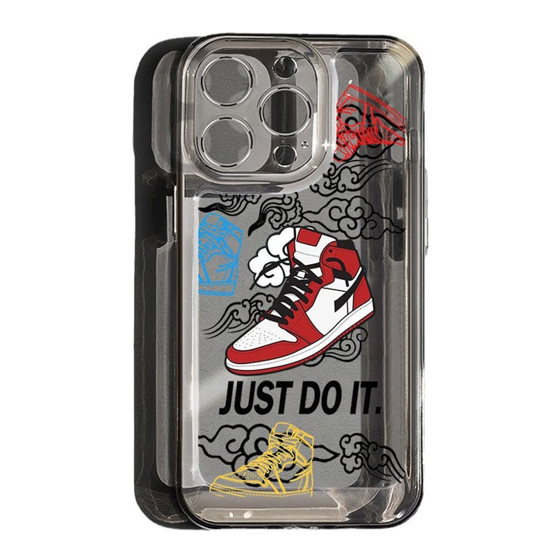 NIKE × Air Jordan 1×Just Do It Transparent Trendy Sneakers iPhone Case