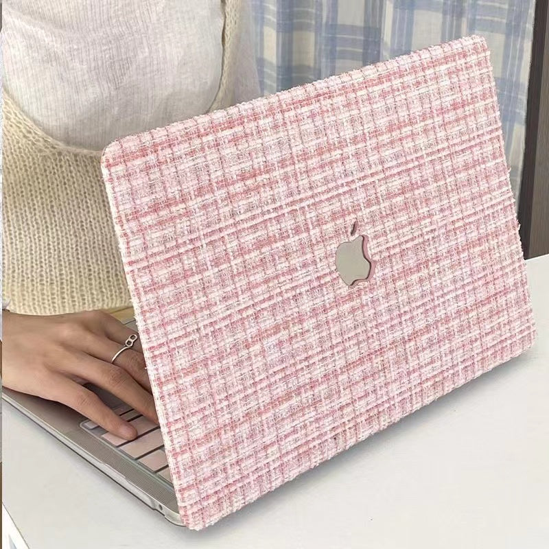 Woven Fiber Velvet Pink MacBook Case