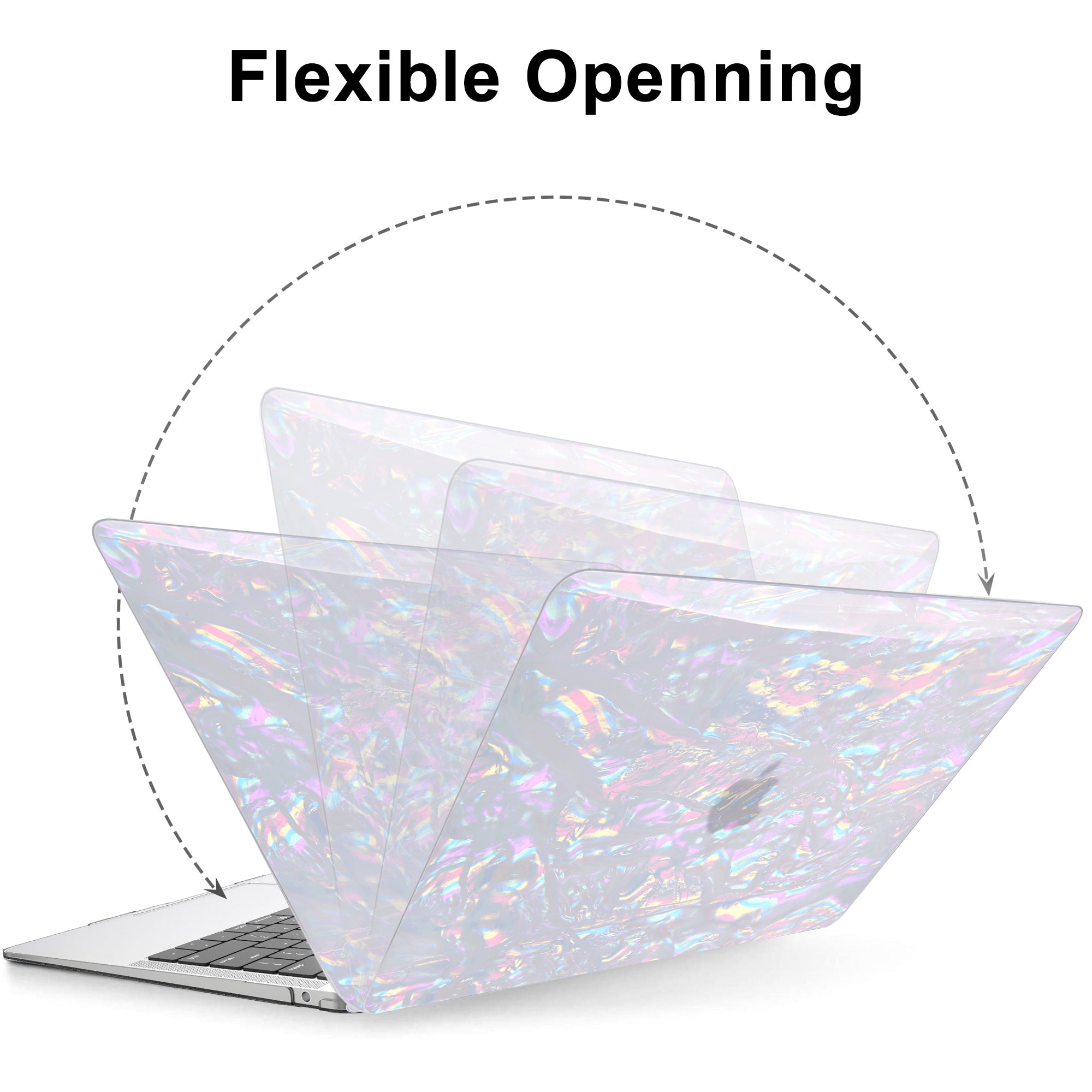 Rainbow Glitter Pearl Shell Macbook Case