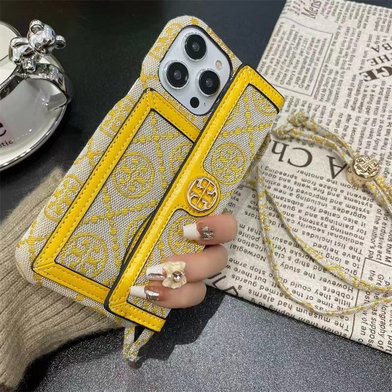 Tory Burch Retro Fabric iPhone Wallet Case With Crossbody Strap