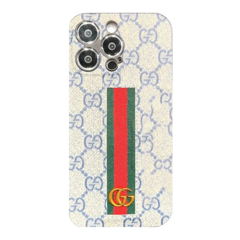 GG Luxurious Leather iPhone Case