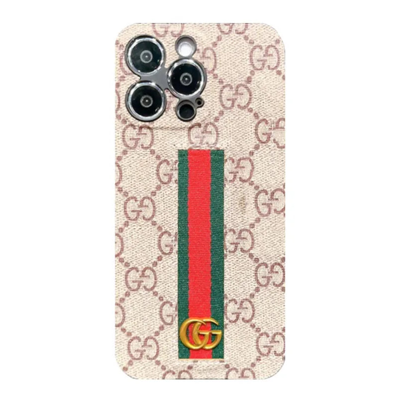 GG Luxurious Leather iPhone Case