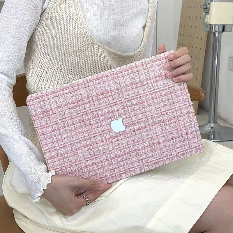 Woven Fiber Velvet Pink MacBook Case