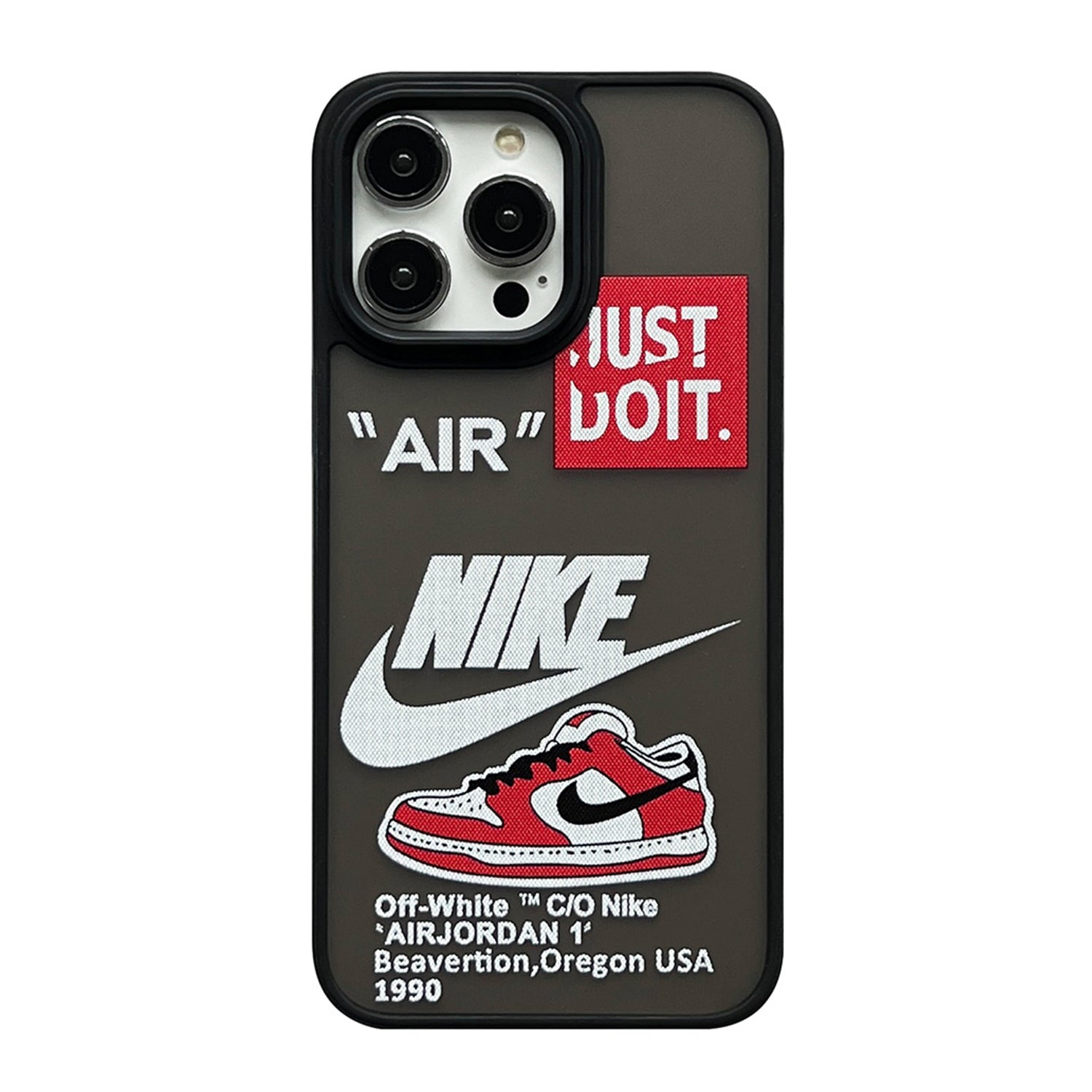 Nike × Air Jordan 1×Just Do It  iphone Case Frosted Trend Tags