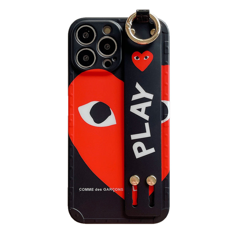 CDG iPhone Case with Wrist Strap Holder