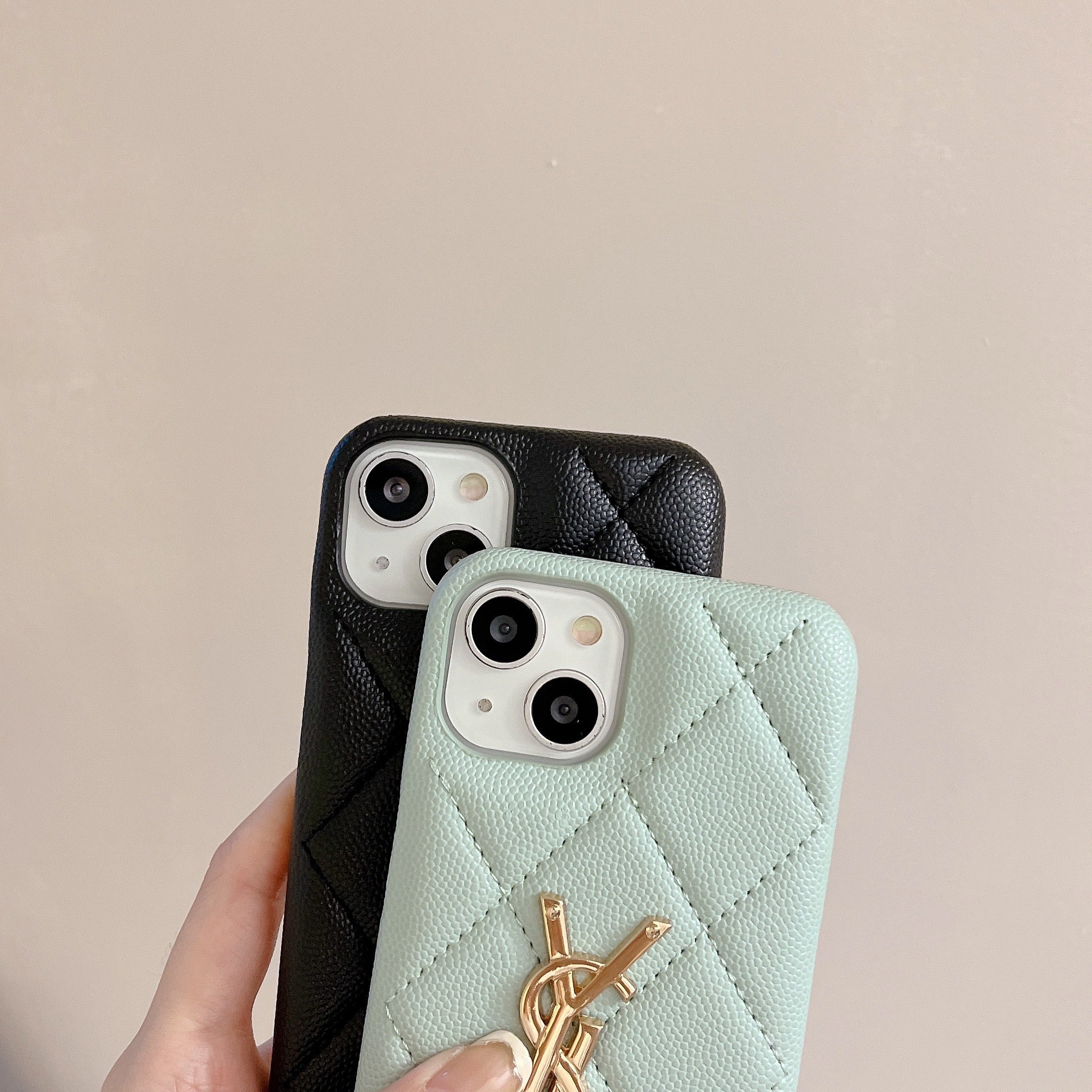 YSL Luxury Leather iPhone Case