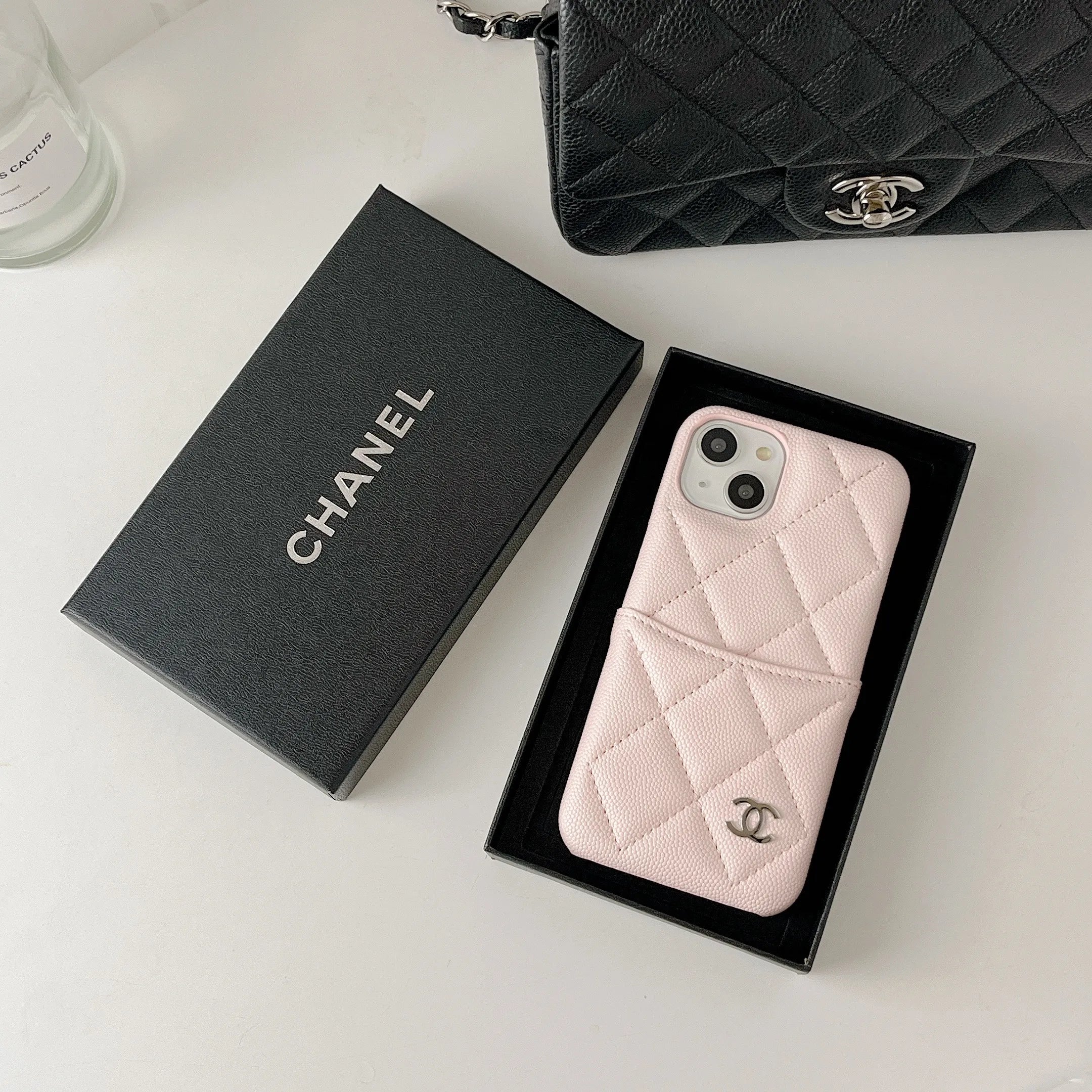 CC Leather luxury iPhone Wallet Case