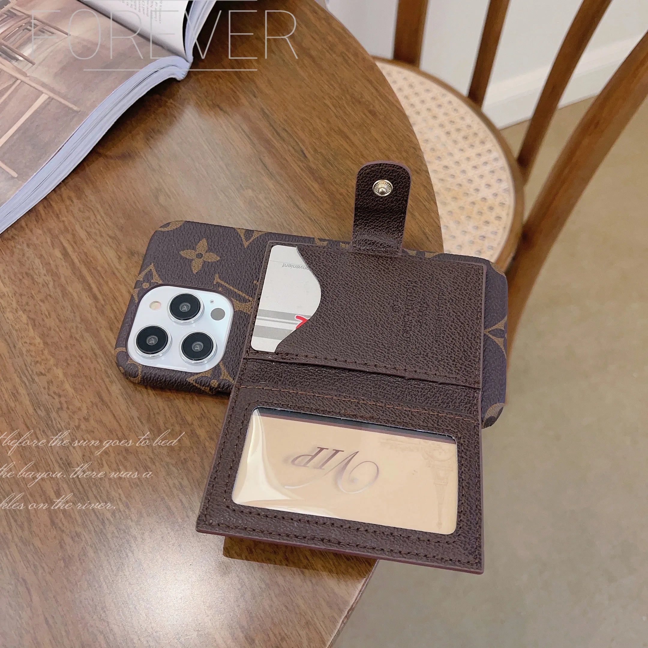 Monogram V Leather iPhone Wallet Cases