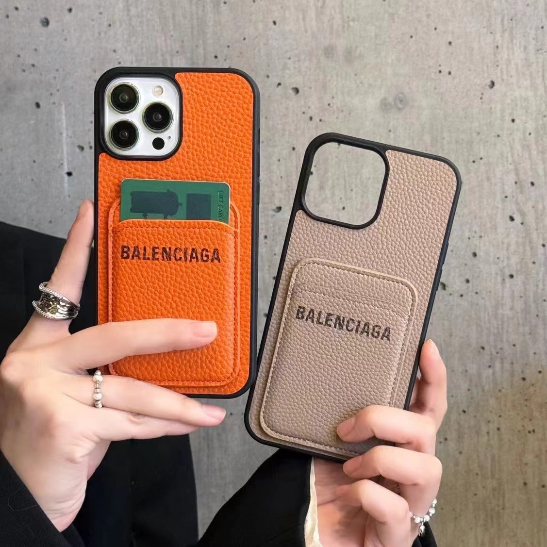 Balenciaga Leather iPhone Wallet Case