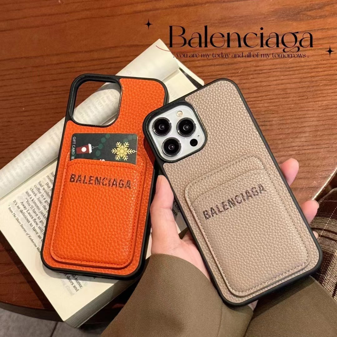 Balenciaga Leather iPhone Wallet Case