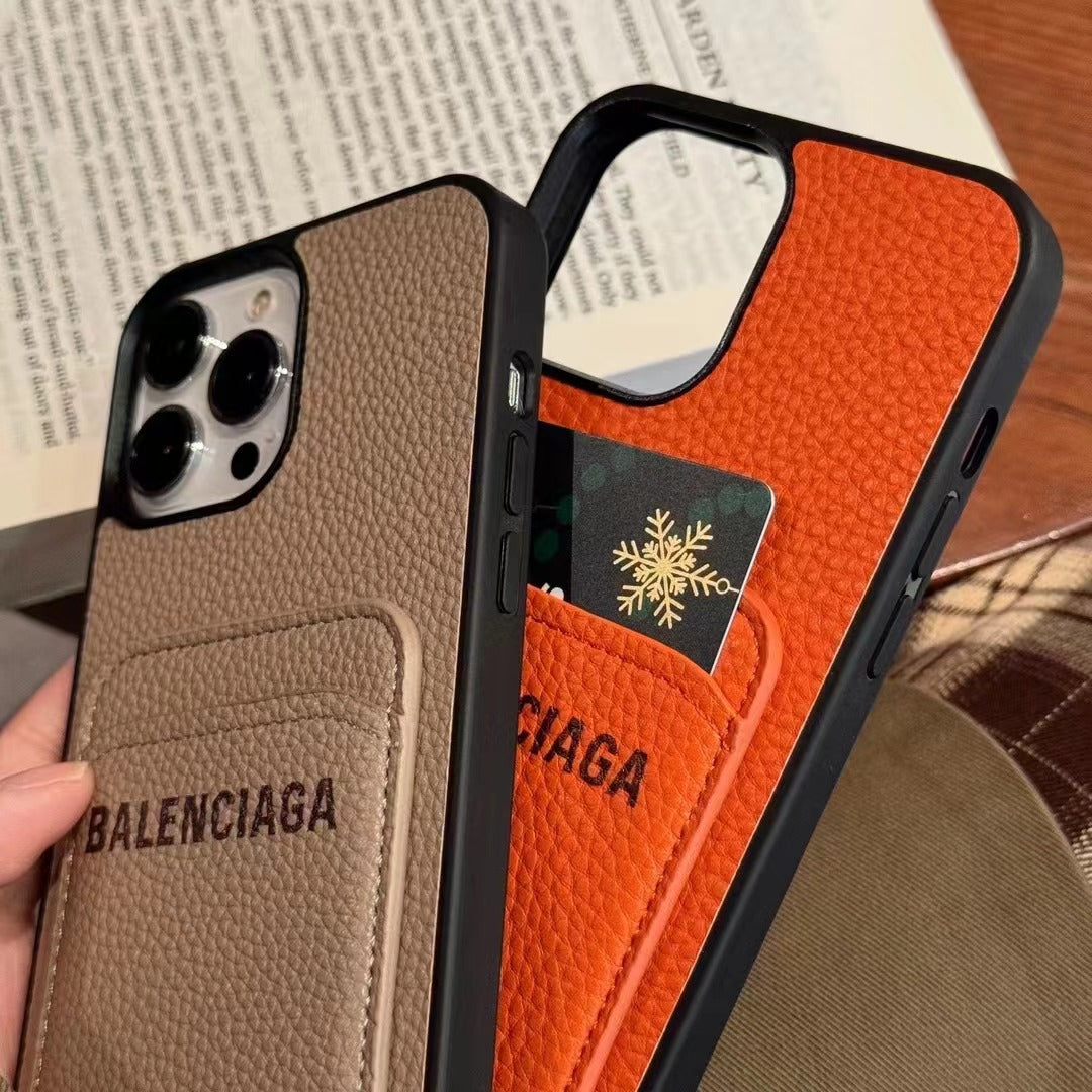 Balenciaga Leather iPhone Wallet Case