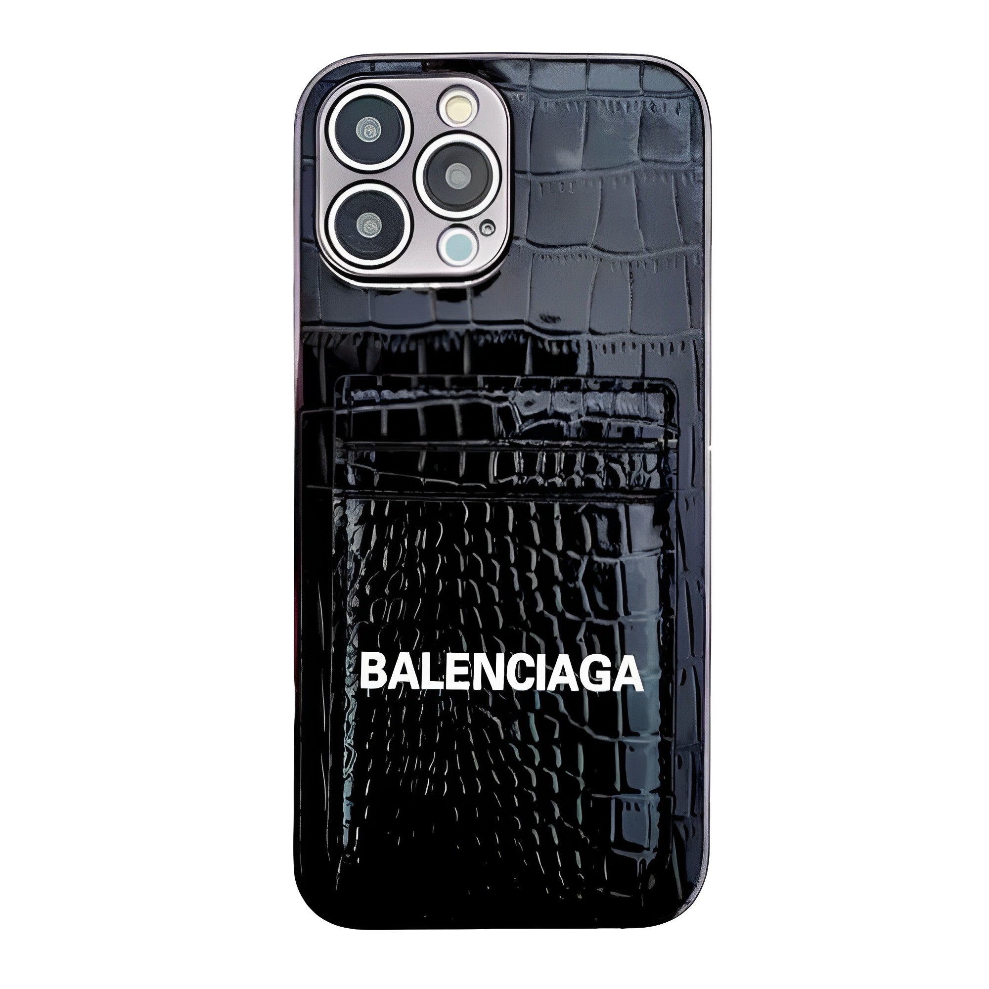 Balenciaga Faux Croc luxurious Leather iPhone Wallet Case