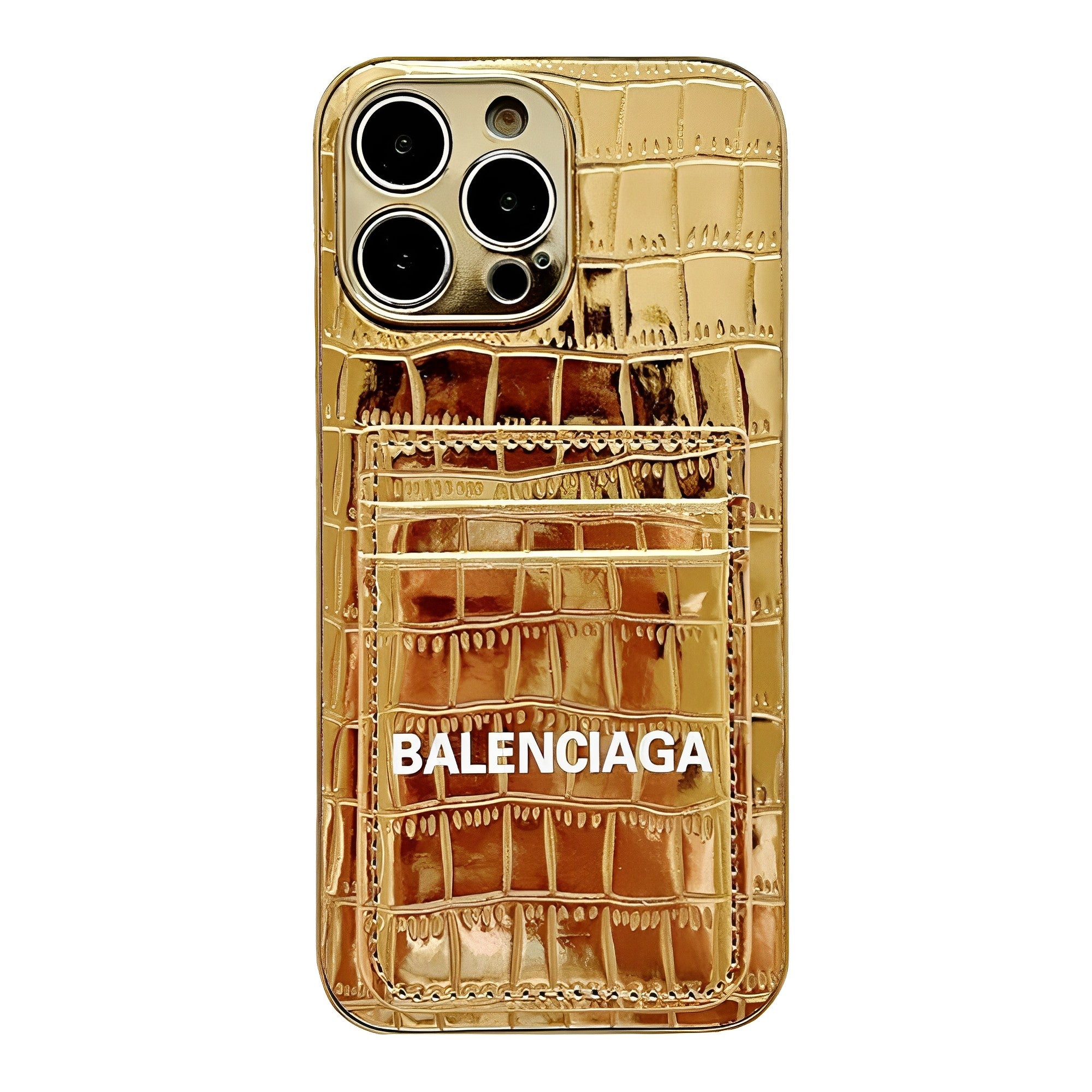 Balenciaga Faux Croc luxurious Leather iPhone Wallet Case