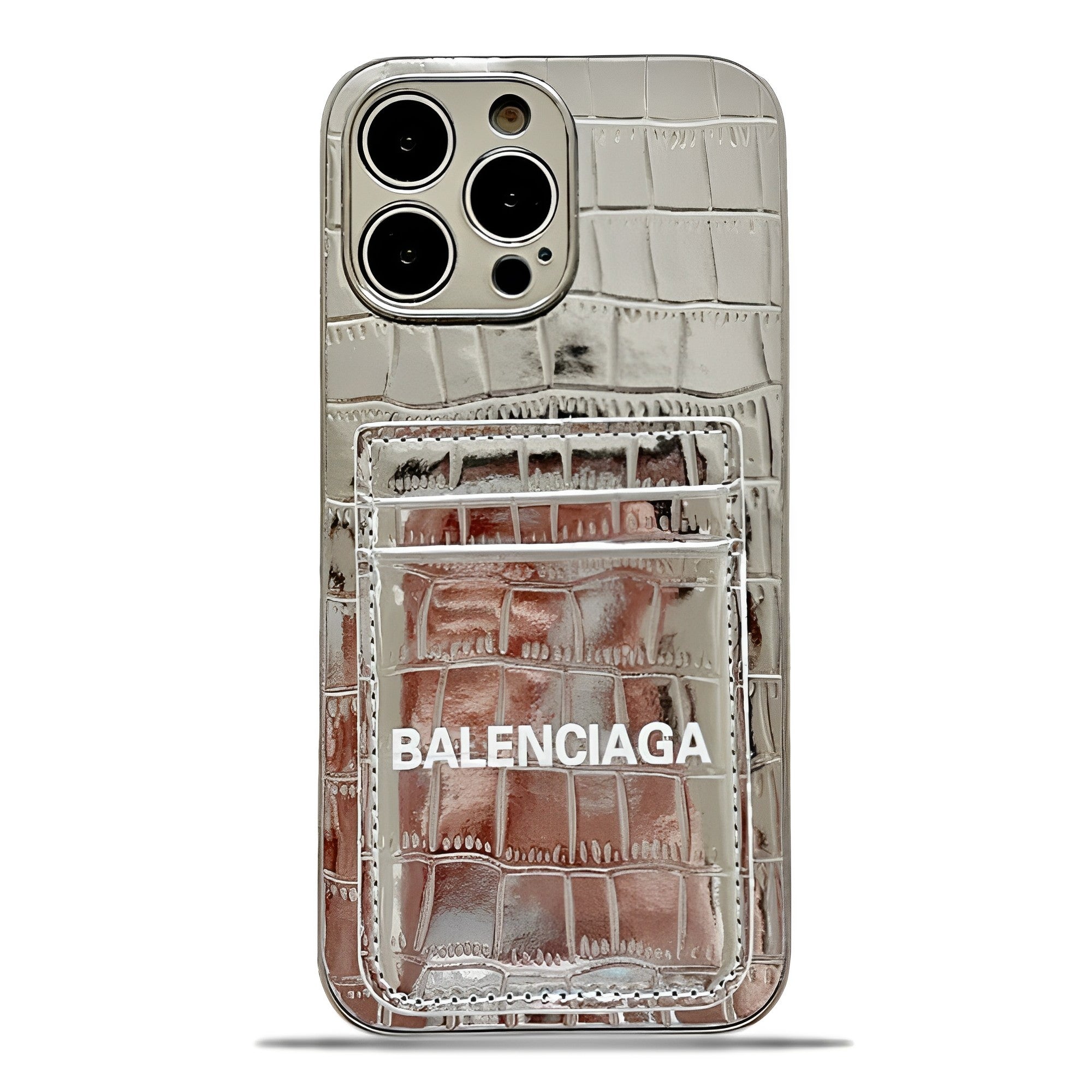 Balenciaga Faux Croc luxurious Leather iPhone Wallet Case