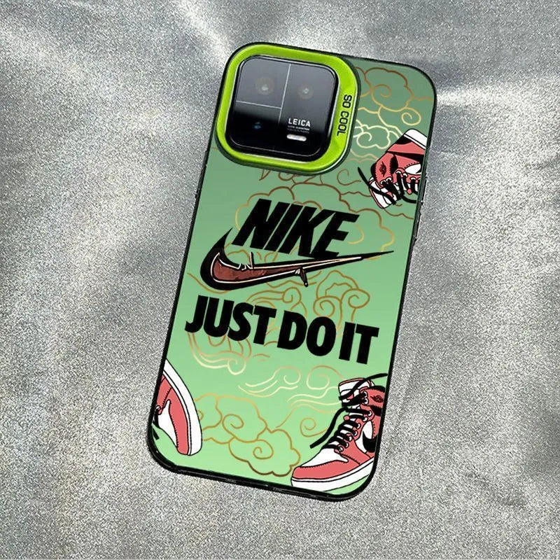 NIKE ×Just Do It Electroplated Silver iPhone Case