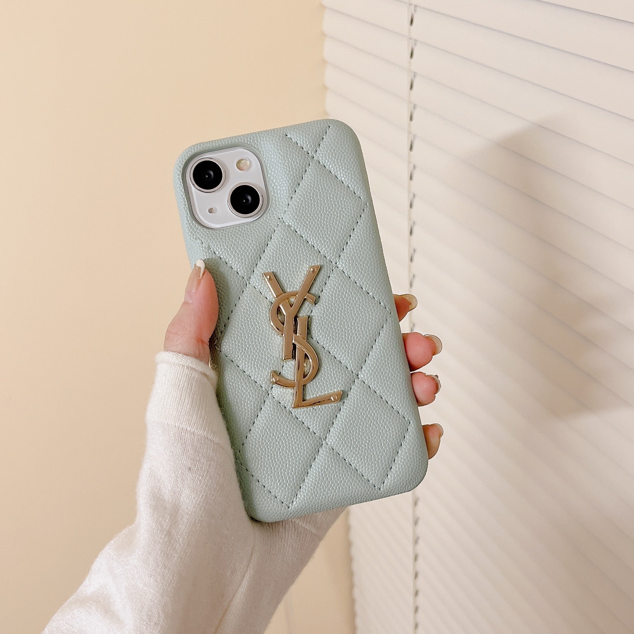 YSL Luxury Leather iPhone Case