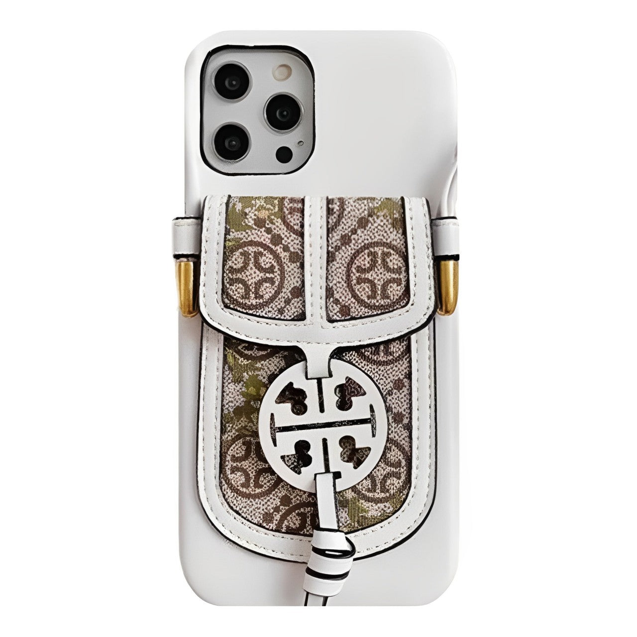 Tory Burch Retro Leather iPhone Wallet Case With Crossbody Strap