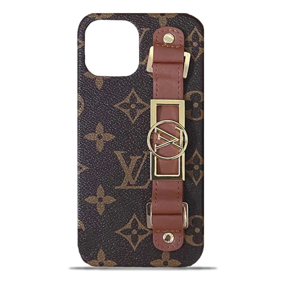 Leather V Monogram iPhone Case With Holder