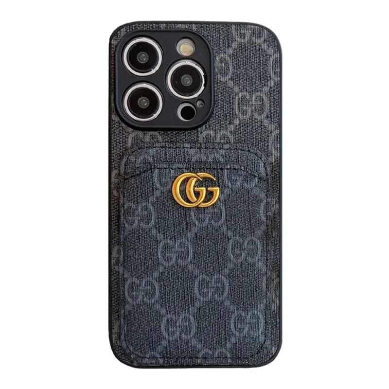 GG Luxury Leather iPhone Wallet Case