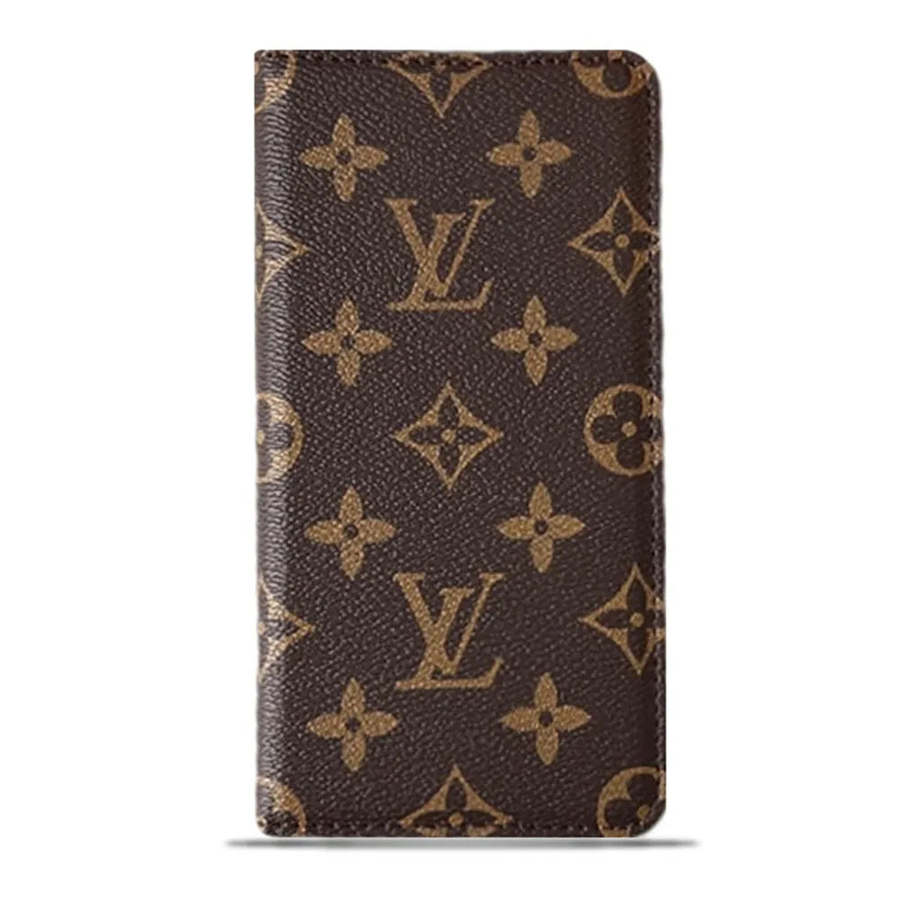 VL Monogram Leather iPhone Wallet Case Magnetic Flip Cover