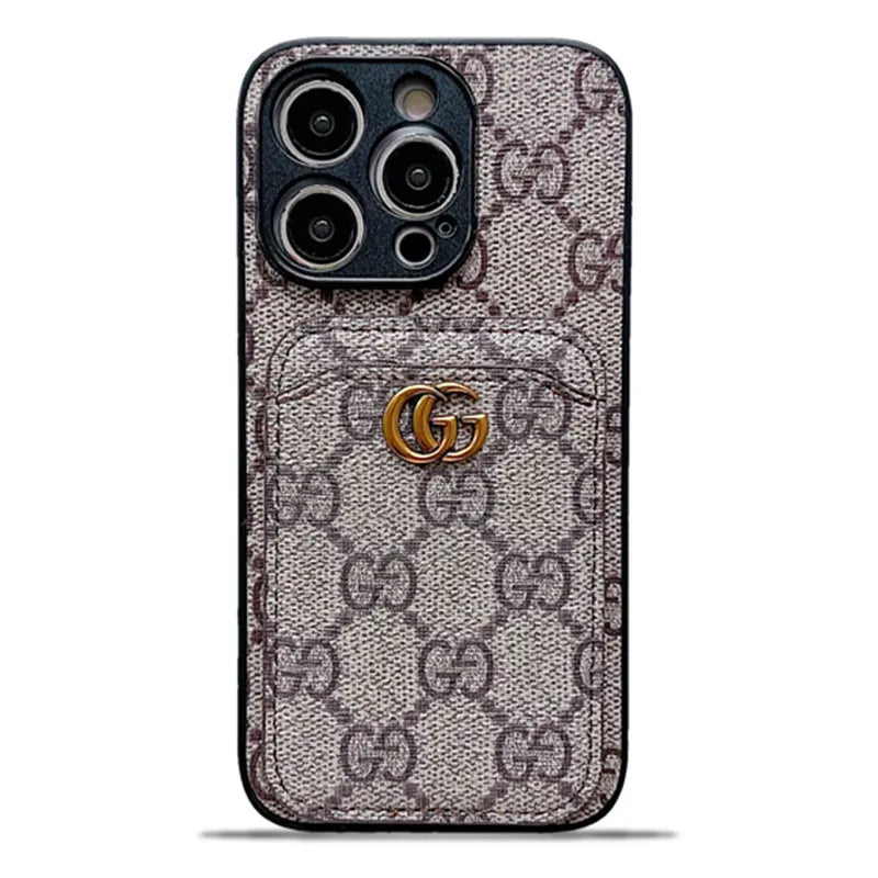 GG Luxury Leather iPhone Wallet Case