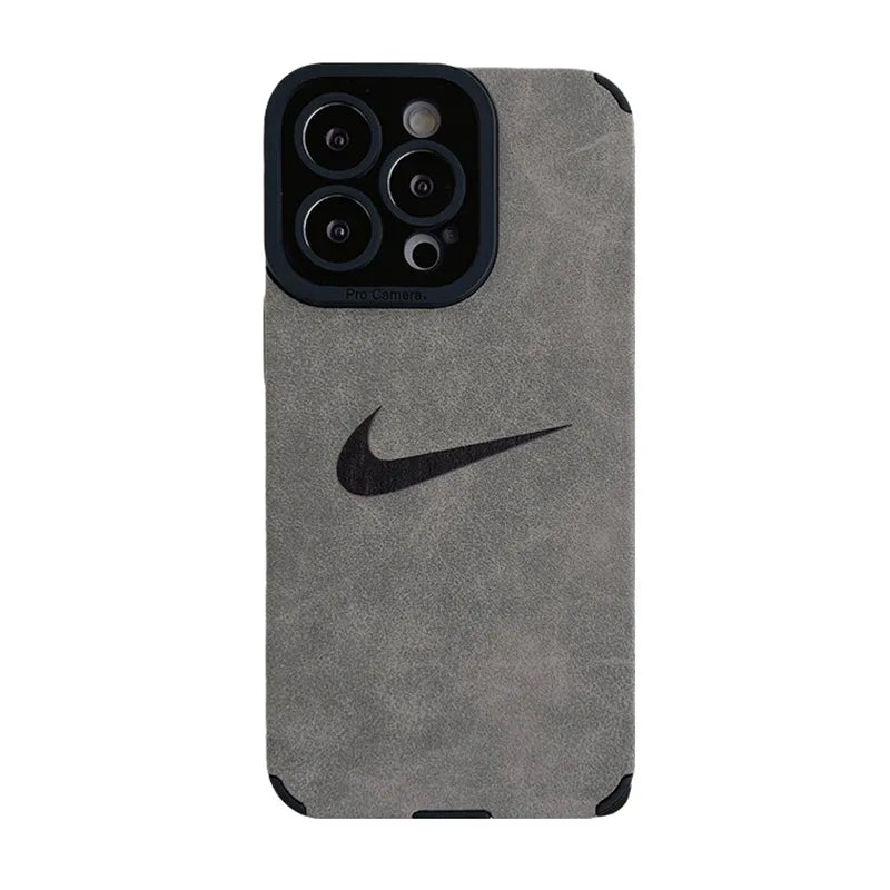 NIKE Simple Suede leather iphone Case