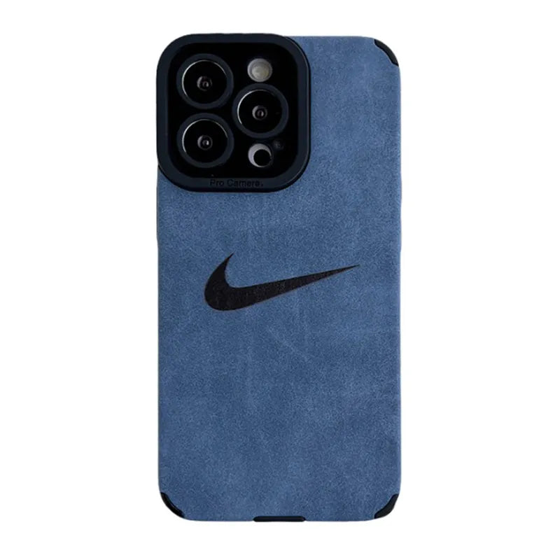 NIKE Simple Suede leather iphone Case