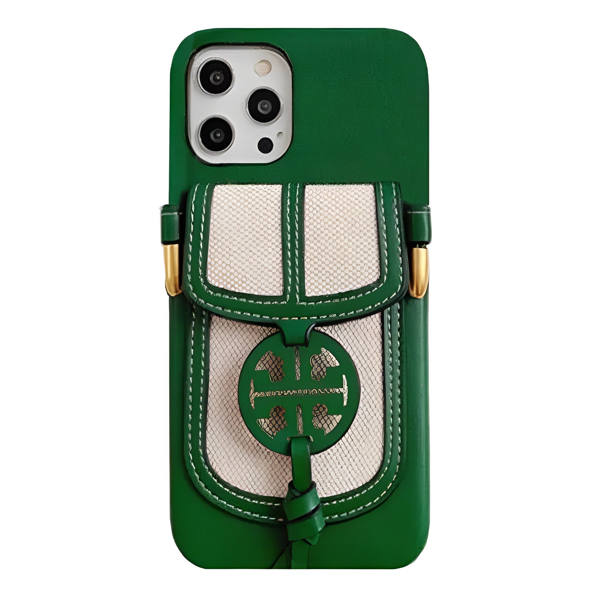 TB Retro Leather iPhone Wallet Case With Crossbody Strap