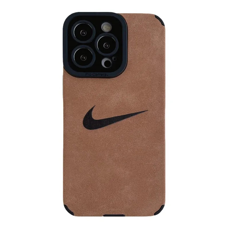 Simple NK Suede leather iphone Case