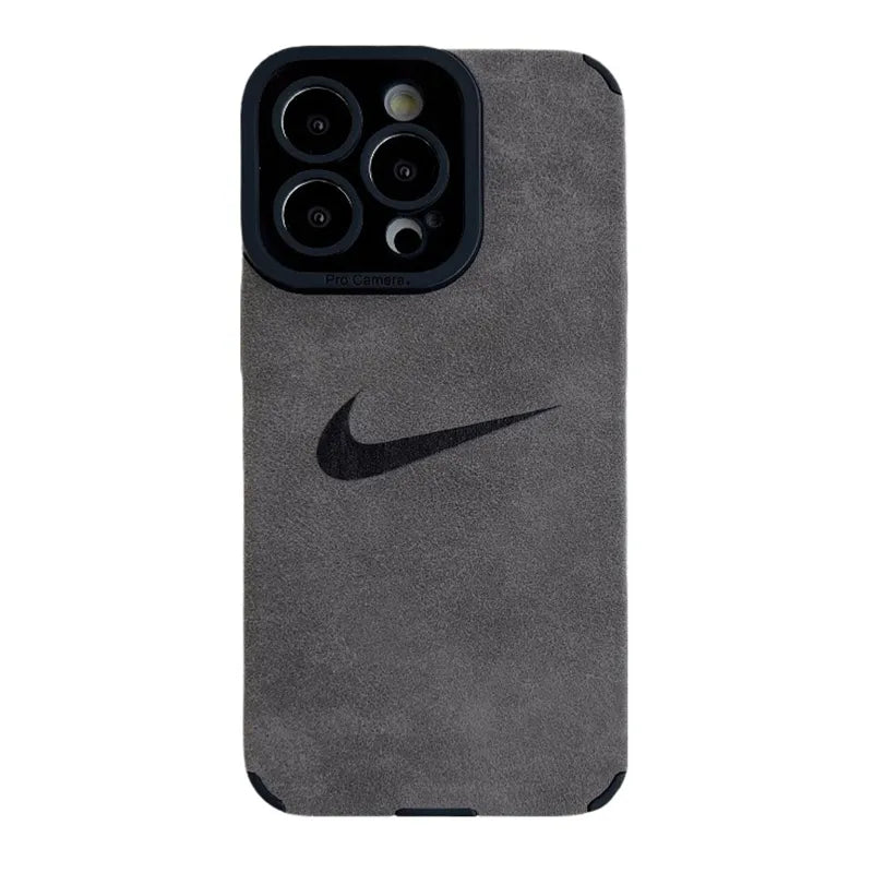 NIKE Simple Suede leather iphone Case