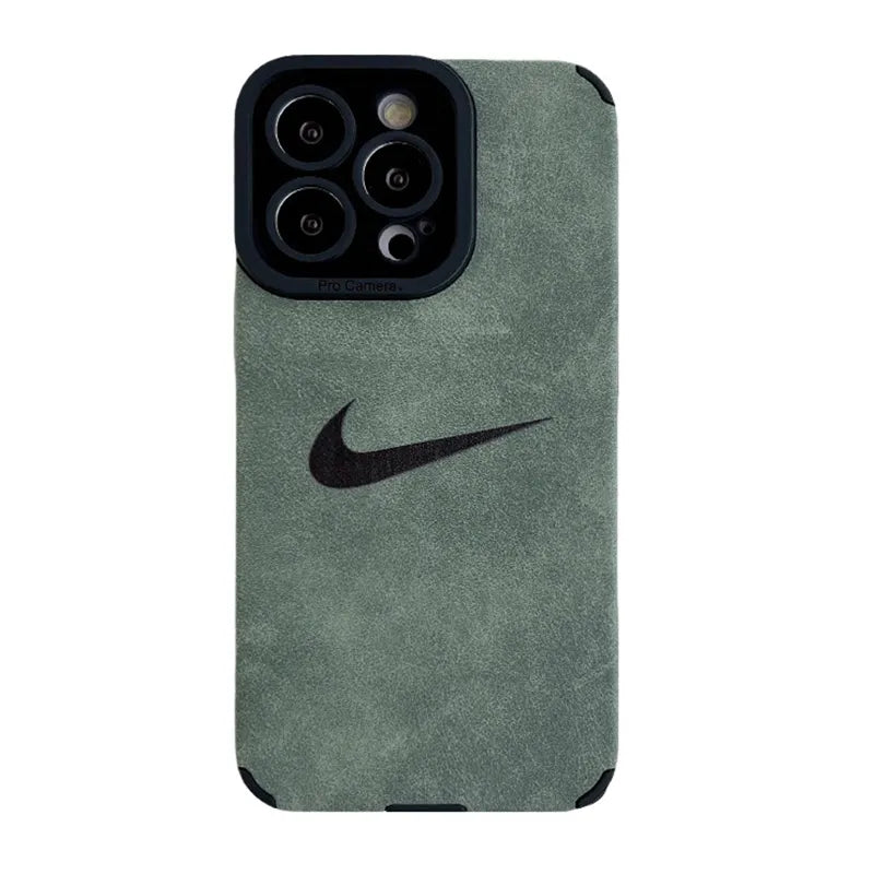 NIKE Simple Suede leather iphone Case