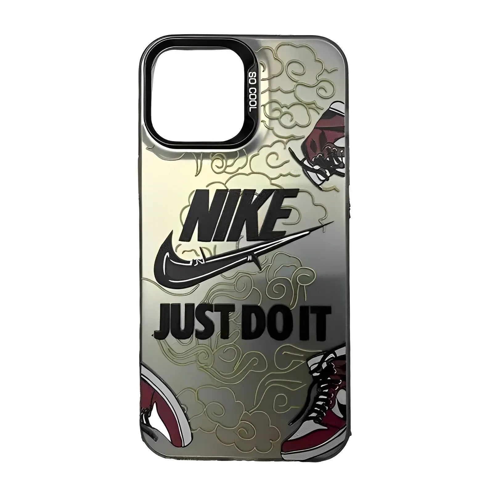 NIKE ×Just Do It Electroplated Silver iPhone Case