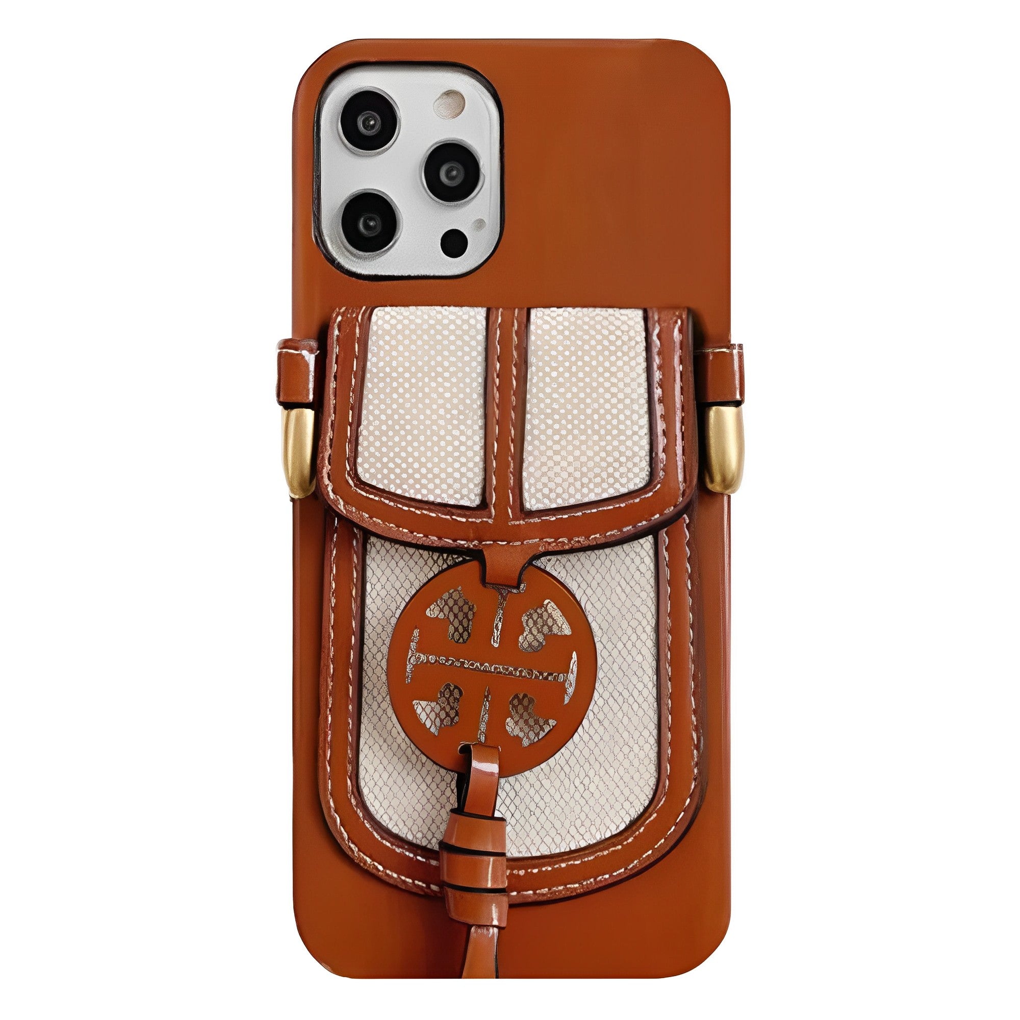 Tory Burch Retro Leather iPhone Wallet Case With Crossbody Strap